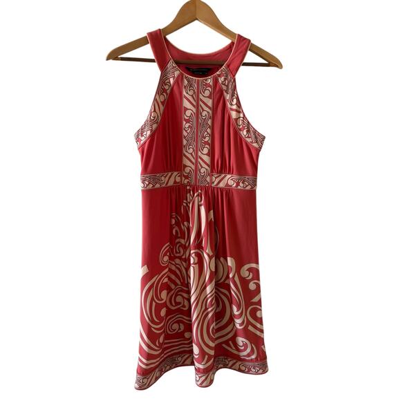 BCBGMAXAZRIA Cutaway Dress Melon Orange Print XS - Picture 1 of 8